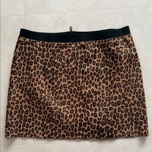 NWT Bonpoint Jobi Lambskin Leather Ponyhair Cheetah Print Mini Skirt US10 42